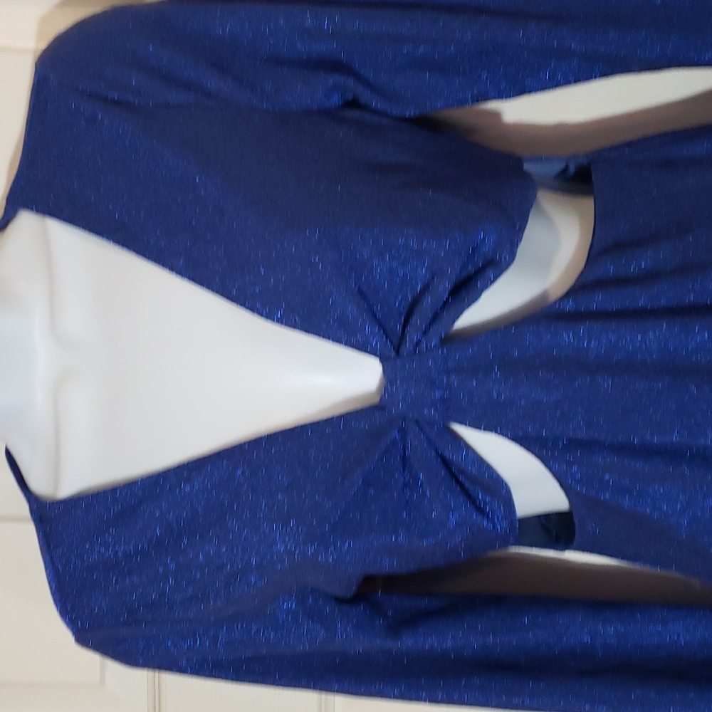 Wild Fable bodicon sparkly Blue Long Sleeve Dress - Picture 3 of 8
